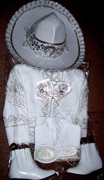 Charro toddlers Baptism white-silver sutach all include