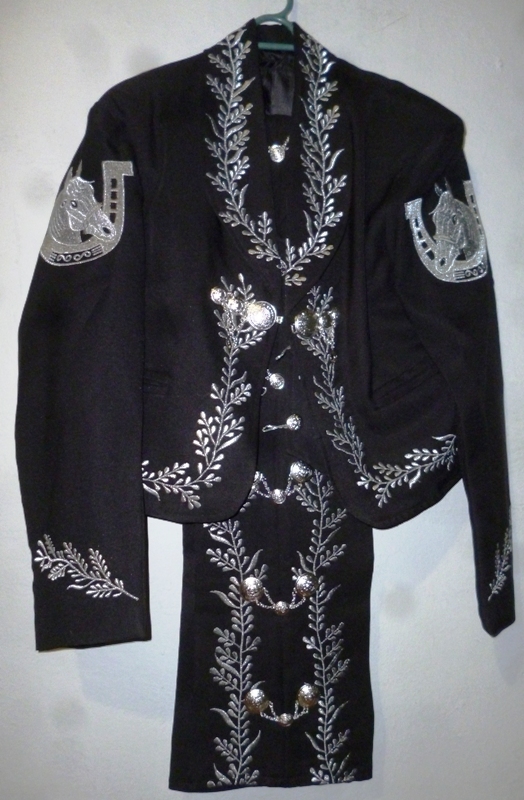 Charro Mexican Costume black-silver Extra Size 44